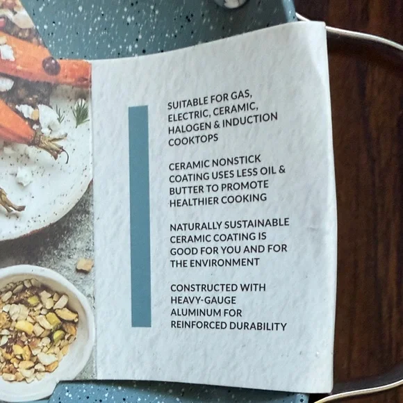 Blue Ceramic Nonstick Dual Handle Fry Pan - Picture 6 of 7